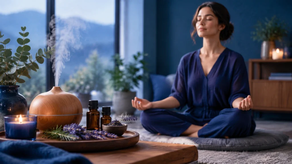 breathing meditation with essential oils