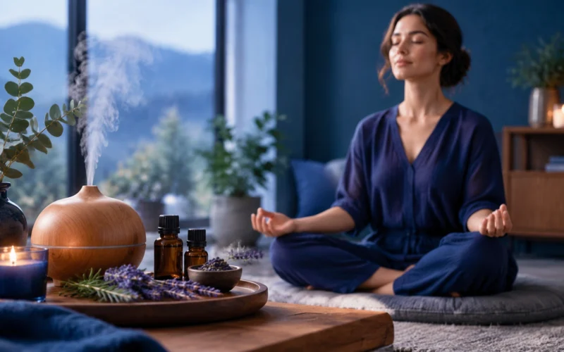 breathing meditation with essential oils
