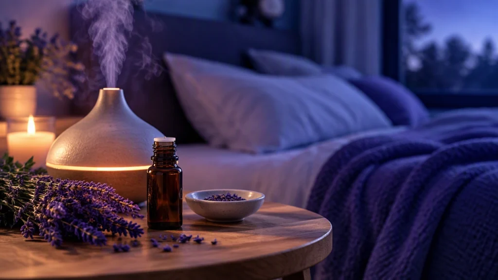 Aromatherapy, Wellness: Aromaterapia cho Buổi Tối Thư Giản – Cách Dùng Tinh Dầu Oải Hương để Hỗ Trợ Ngủ Sâu và Giảm Lo Âu